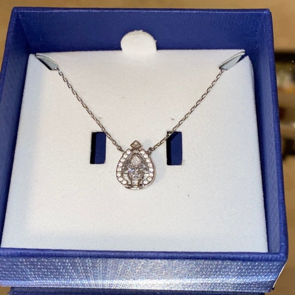 Swarovski Floating‎ Crystal Necklace Silver